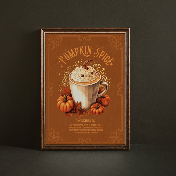 Poster Pumpkin Spice Latte Herbst