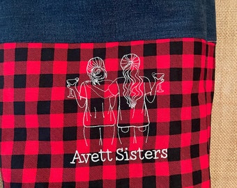 Buffalo Plaid "Avett-Sisters" Lined Tote Bag