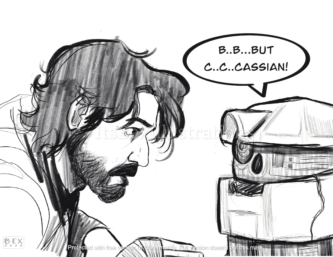 Star Wars Andor Art - Cassian and Bee Sketch Art Print - Etsy