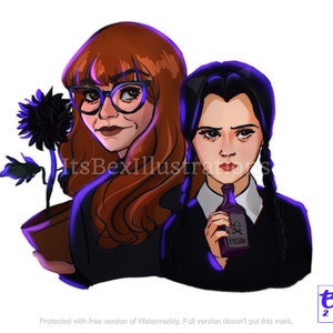 Wednesday art - Christina Ricci art print - The Addams Family art