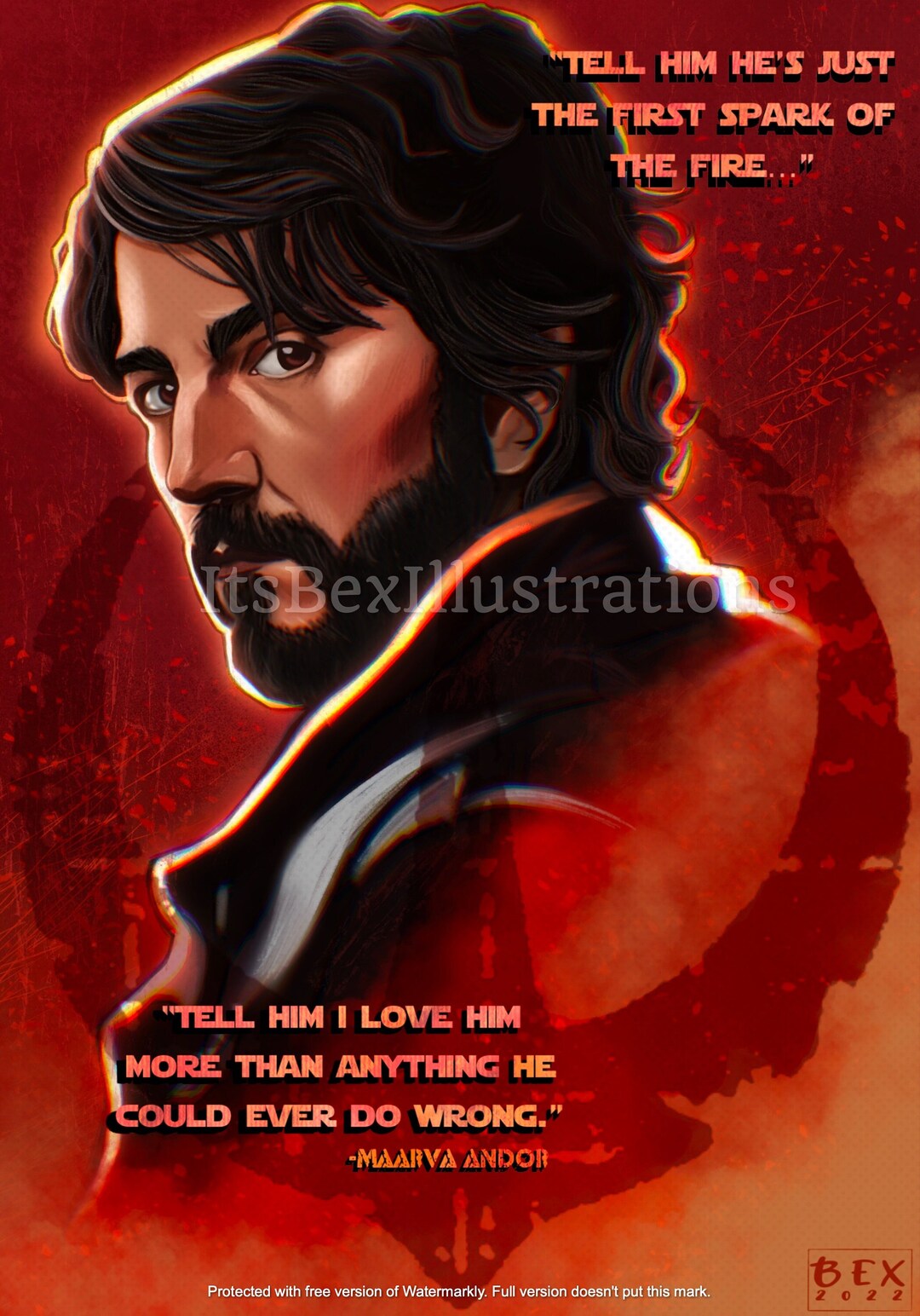 Star Wars Art Cassian Andor With Maarva Quote Art Print Andor Poster ...