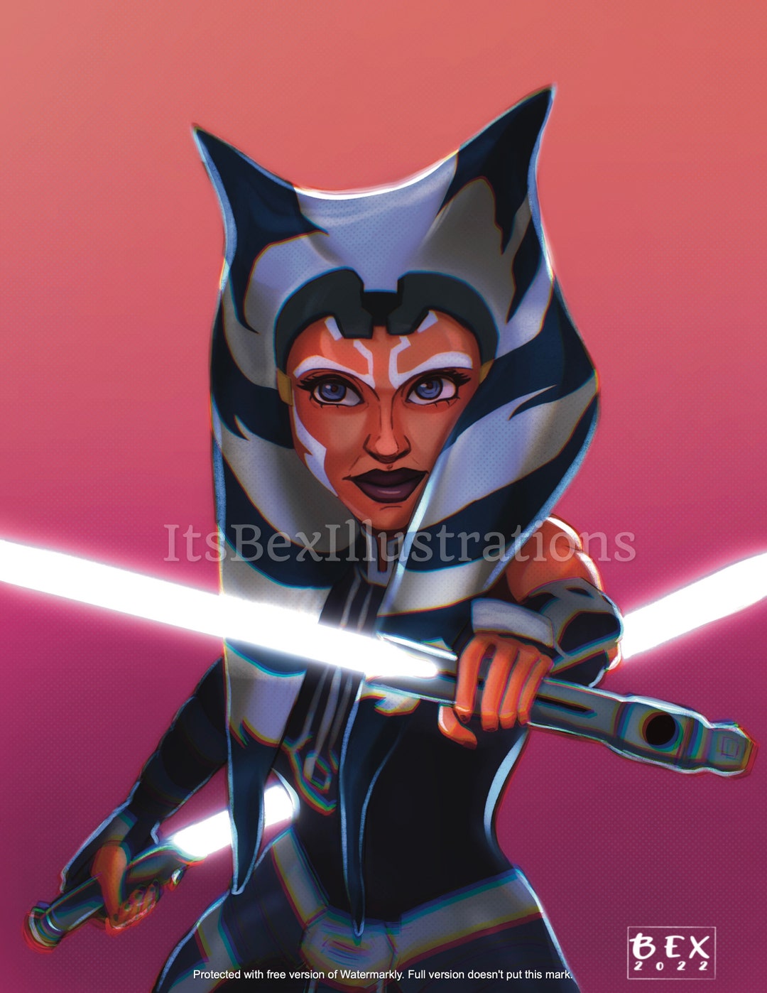 Star Wars Art Ahsoka Tano Art Print Jedi Ahsoka Art Etsy