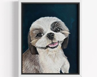 Custom Hand Painted Pet Portrait on Canvas – Acrylic Pet Art
