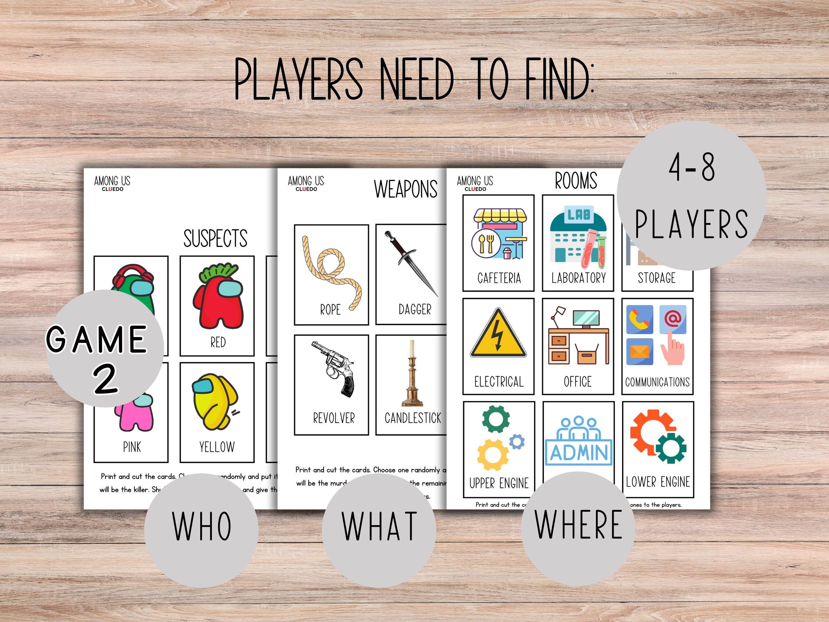 Among Us, Real Life, Printable Game, Card Game, Fun Game, Family ...