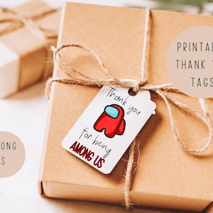 Onder ons-cadeaukaartjes, afdrukbare tags, bedankkaartjes, onder ons-cadeaus, Tags voor verjaardagsfeestjes, set van 10 bemanningsleden, verjaardagsbedankjes