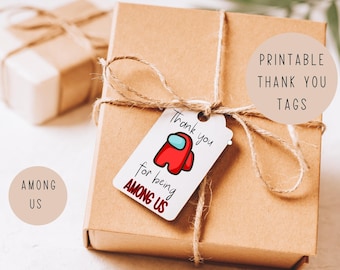 Onder ons-cadeaukaartjes, afdrukbare tags, bedankkaartjes, onder ons-cadeaus, Tags voor verjaardagsfeestjes, set van 10 bemanningsleden, verjaardagsbedankjes