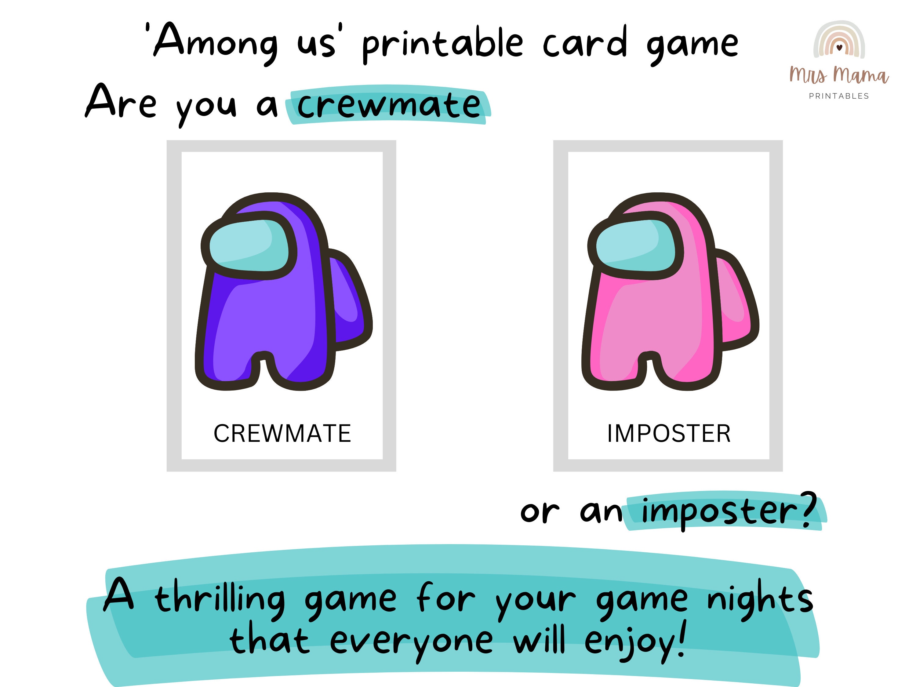 Among Us Printables - Etsy