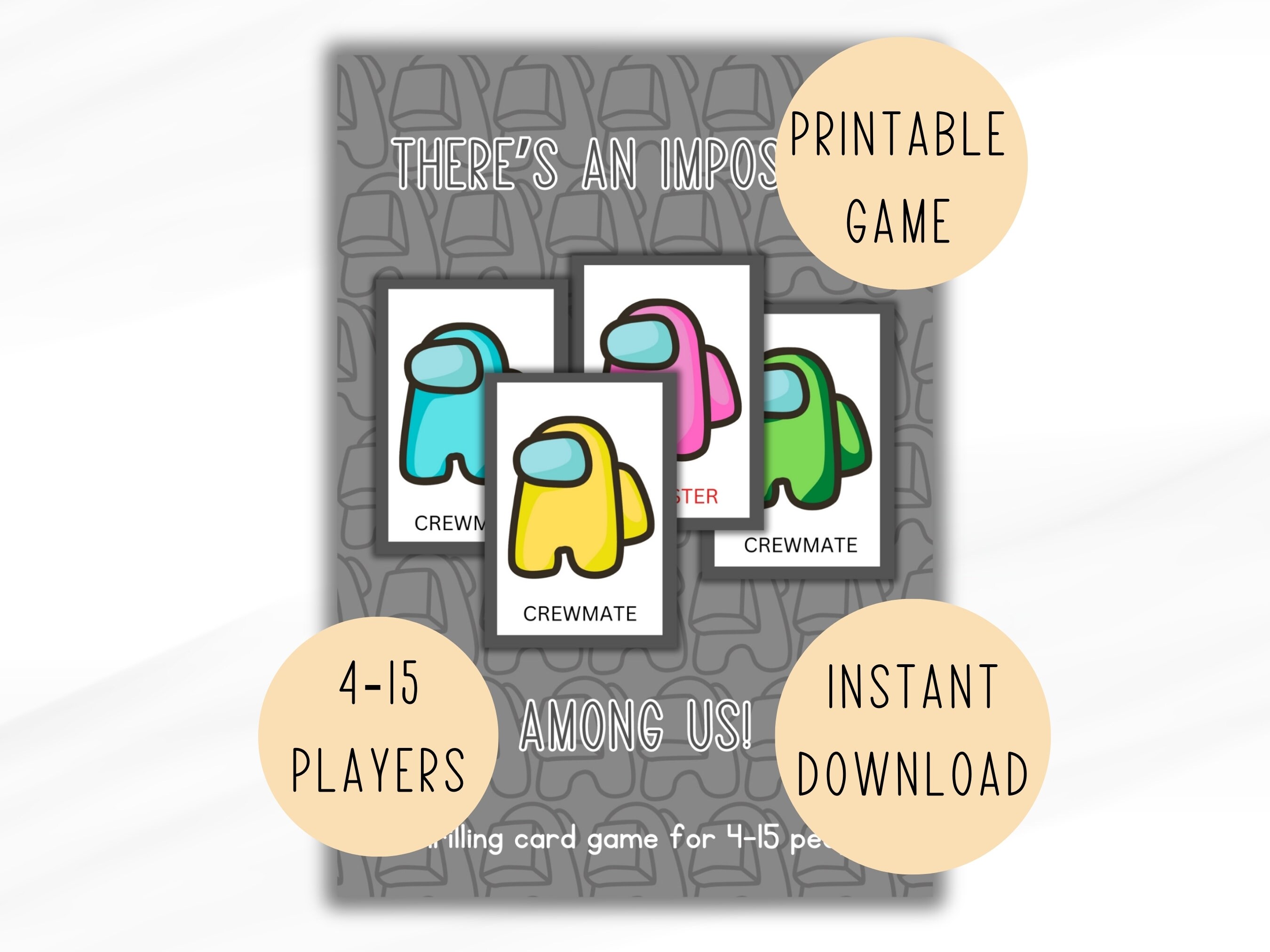 Free Printable Among Us Card Game  Printable games for kids, Free