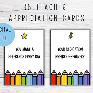 Lehreranerkennungskarten, Geschenk für Lehrer, druckbare Karten Lehrer, Positive Worte Lehrer, Dankeschön Lehrer, Lehrerhinweise, Affirmationen