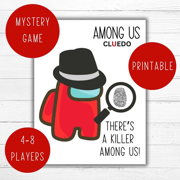 Among us, Cluedo, Clue,  Printable Game, Card Game, Fun Game, Family, Friends fun, Game night, Instant Download, Imposter, Mystery Game