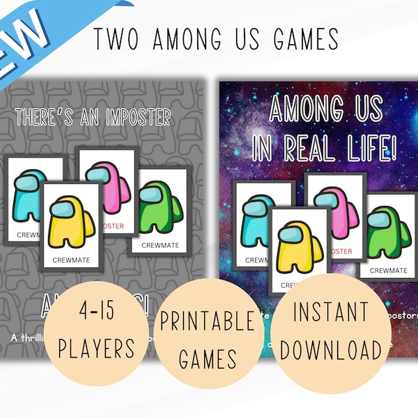 Among us Real life, Birthday Activity, Game for kids, Card Game, Fun Game, Game night,  Imposter, Mystery Game, Real life among us