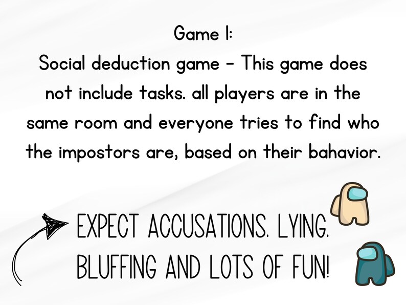 Among Us Real Life, Birthday Activity, Game for Kids, Card Game, Fun ...