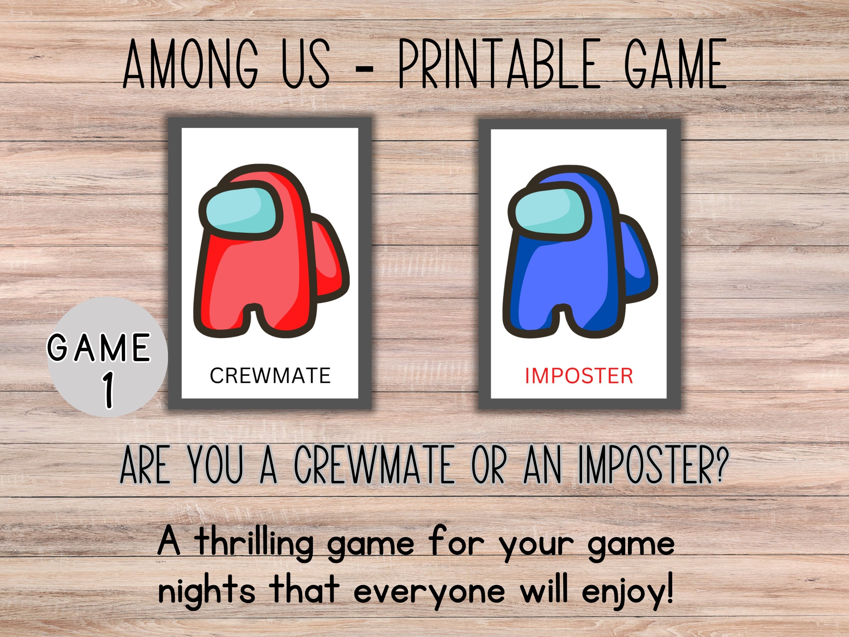 Among Us, Real Life, Printable Game, Card Game, Fun Game, Family ...