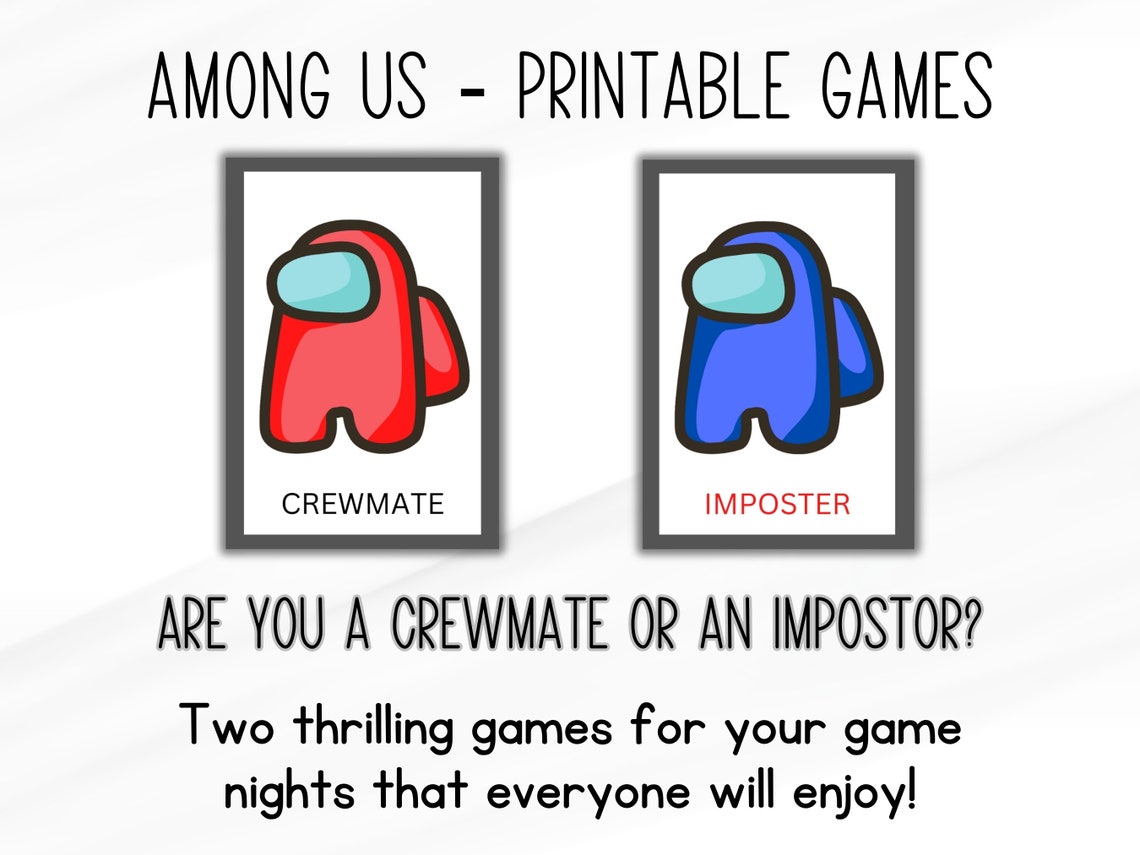 Among Us Real Life, Birthday Activity, Game for Kids, Card Game, Fun ...