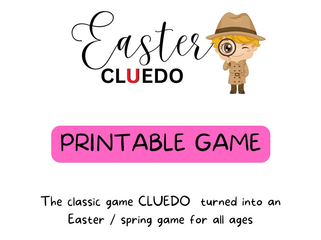 Easter Game Spring Game Cluedo Printable Game Fun Game - Etsy