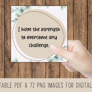 72 tarjetas de afirmación, amor propio, citas positivas, autoestima, confianza en las mujeres, tarjetas de positividad cuadradas, salud mental, afirmaciones digitales