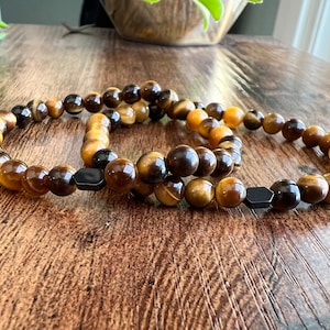 Tiger&#39;s Eye 6mm Genuine Gemstone Stretch Bracelet