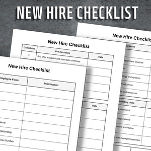 New Hire Checklist, HR New Employee Form, New Hire Essentials, Employee Onboarding Checklist, Instant Download