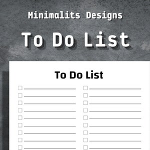 To Do List, Simple To Do List, Task List, Productivity Planner, Checklist, Instant Download