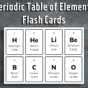 Periodensystem der Elemente, Chemie Flashkarten, Periodensystem der Elemente Flash Cards, Elements Flash Cards, Instant Download