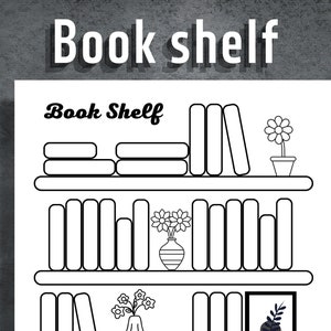 Bookshelf, Reading Chart, Reading Log, Bookshelf Tracker, Book Log, Reading Tracker, Instant Download