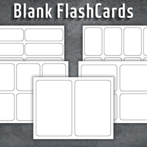 Cartes flash imprimables, modèle de cartes flash, cartes flash vierges, cartes flash scolaires, 5 cartes flash vierges, téléchargement immédiat