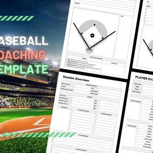 Baseball Coaching Template, Baseball Practice Plan, Baseball Game Day Strategy, Baseball Player Evaluation, Baseball Coach Planner