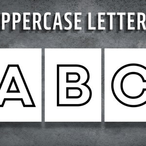 Letras mayúsculas, alfabeto imprimible, páginas A B C editables, páginas para colorear del alfabeto, aprender alfabeto, hojas de trabajo del alfabeto, descarga instantánea