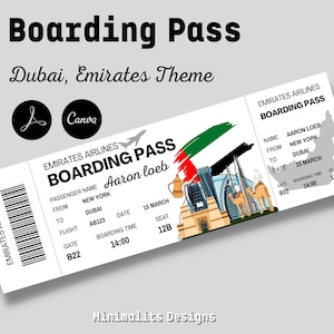 Vmi-Bordkarte, bearbeitbare Bordkarte, Urlaubsticket, druckbare Flugticket, Bordkarte Überraschungsreise, digitaler Download