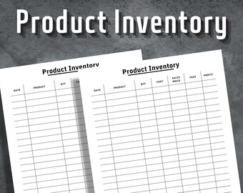Product Inventory, Product Inventory Management, Editable Product Inventory, Product Inventory Tracker, Instant Download