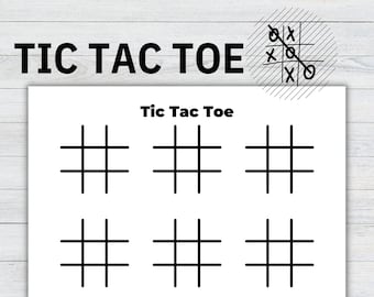 Tic Tac Toe Spiel, Tic Tac Toe Brettspiel, Tic Tac Toe Papierspiel, Road Trip Spiel, Kid Aktivität, lustige Spiele, Homeschool Spiel, Sofort Download