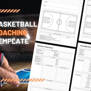 Basketball Coaching Template, Basketball Practice Plan, Basketball Game Day Strategy, Basketball Player Evaluation, Basketball Coach Planner