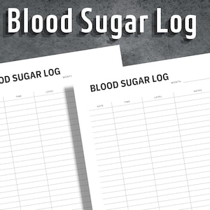 Blood Sugar Log, Diabetes Tracker, Blood Glucose Tracker, Printable Blood Sugar Tracker, Diabetes Log, Editable Blood Sugar Tracker