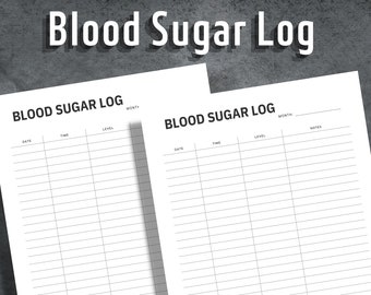 Blood Sugar Log, Diabetes Tracker, Blood Glucose Tracker, Printable Blood Sugar Tracker, Diabetes Log, Editable Blood Sugar Tracker