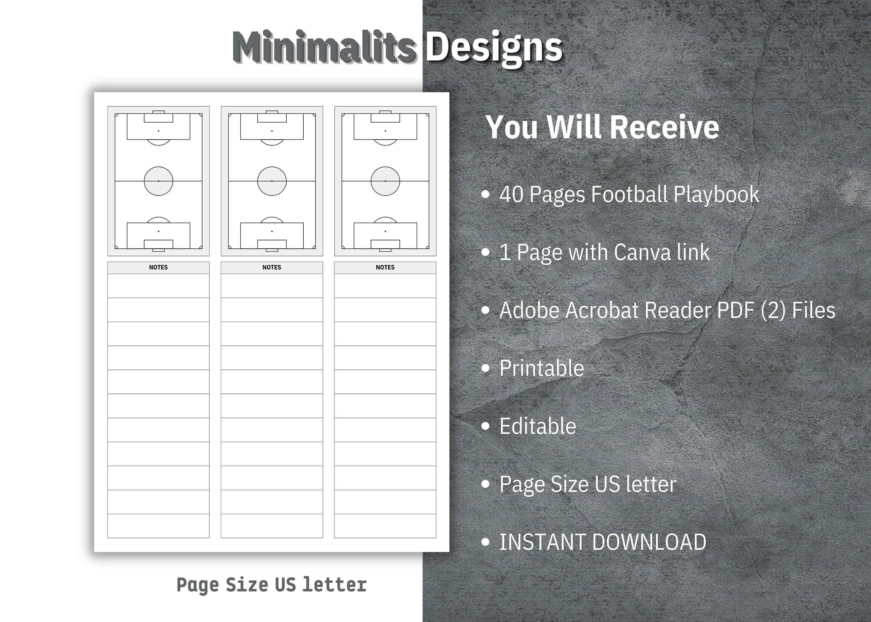 Football Playbook Template, Printable Blank Soccer Diagrams, Canva Football Playbook Template, Printable Blank Soccer Diagrams, Canva