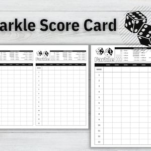 Farkle Score Card, Farkle Score Pad, Würfelspielkarte, Farkle Spiel, Farkle Score Sheet, Printable Farkle Scorecard, Instant Download