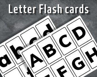 Letter Flash cards, Printable abc flash cards, Uppercase Letters Flashcards,  Lowercase Letters Flashcards, alphabet, Instant Download