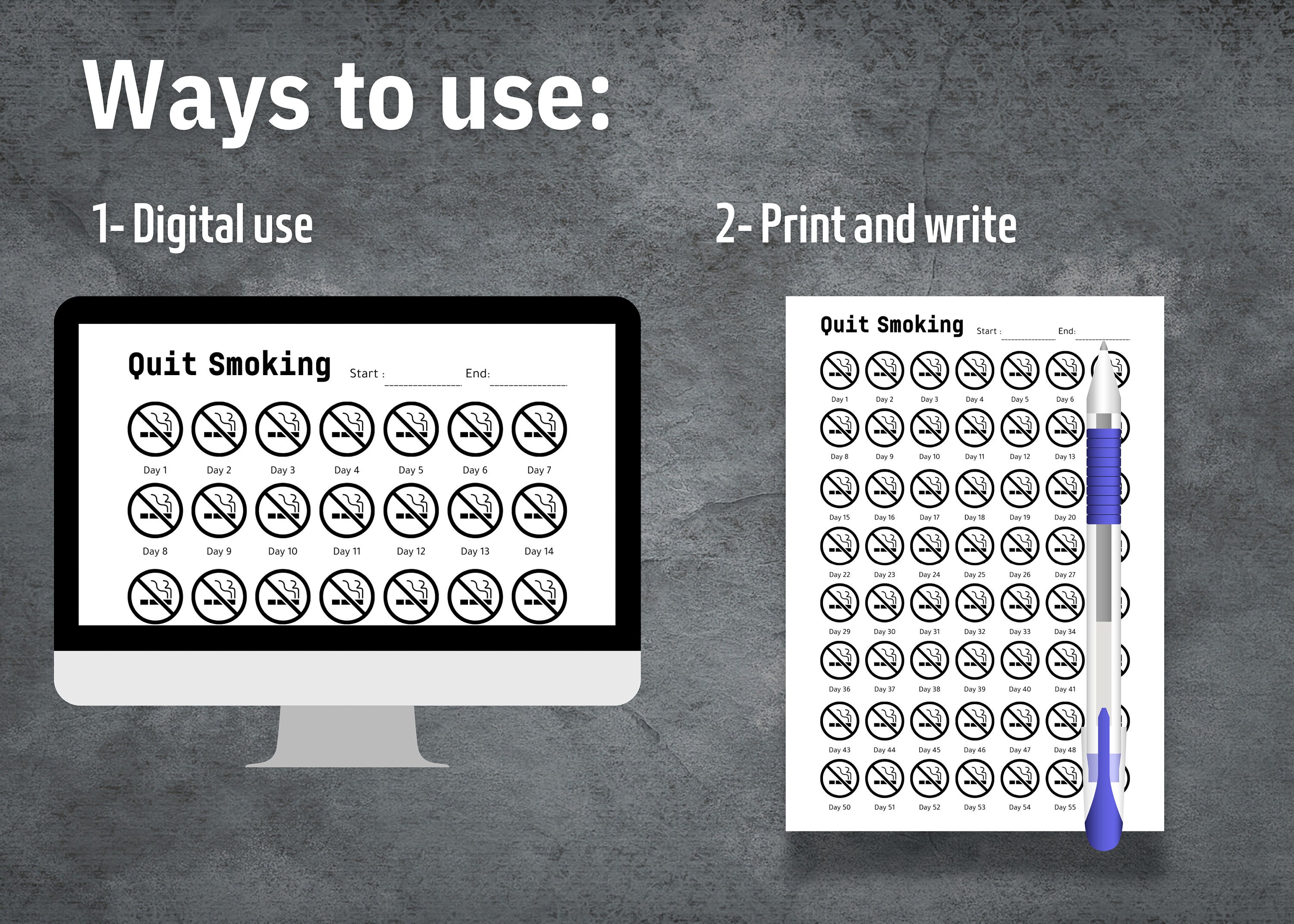 Quit Smoking Log Printable Quit Smoking Log Stop Smoking Tracker Quit Smoking Log Printable Quit Smoking Log Stop Smoking Tracker