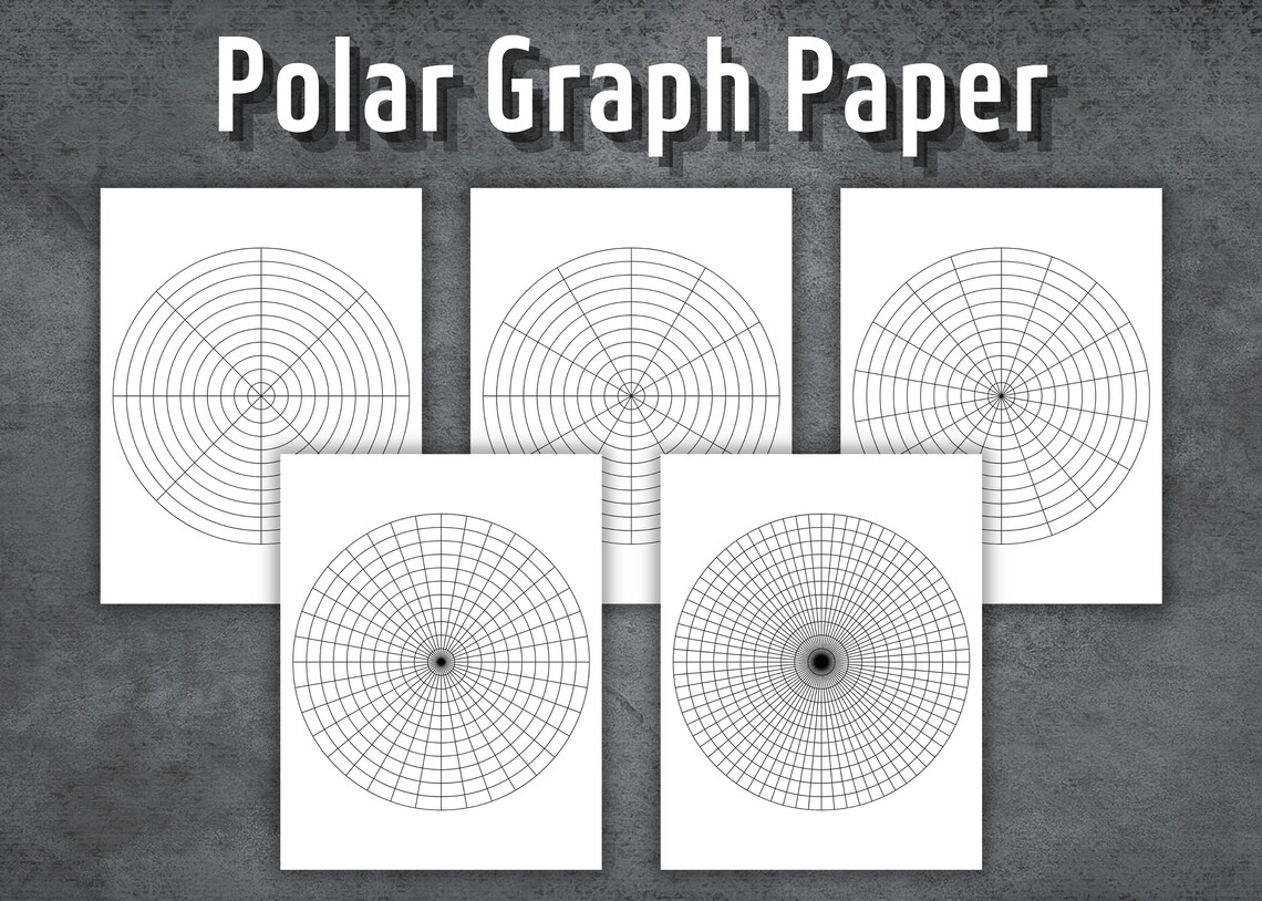 Polar Graph Paper, Printable Circular Graph Paper, Circular Grid Paper, Radial Graph Paper ...