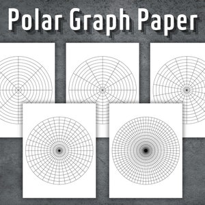 Polar Graph Paper, Printable Circular Graph Paper, Circular Grid Paper, Radial Graph Paper, Instant Download