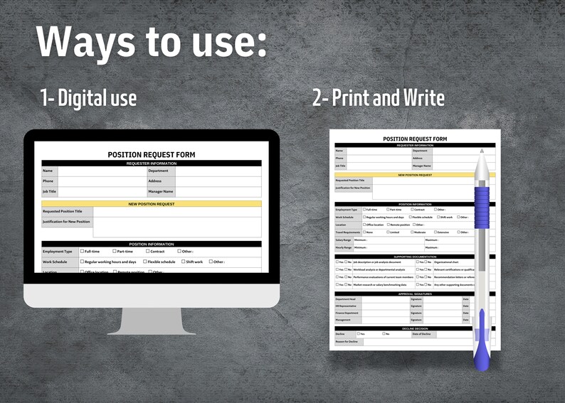 Position Request Form, Printable Job Request Form, HR Templates, Human ...