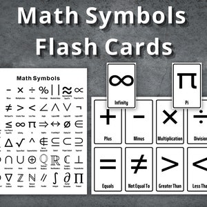 MatheSymbole Karteikarten, Nomenklatur Karten, druckbare mathematische Symbole, Homeschool, MatheSymbole lernen, Vorschule Karteikarten, Montessori Karten
