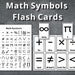 Math Symbols Flash Cards Nomenclature Cards Printable Math - Etsy