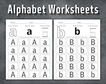 Alphabet Worksheets, Find the Lowercase Letters, Printable Alphabet, ABC Worksheet Pages, Kindergarten, Homeschool, Learn Alphabet