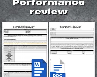 Performance Review Template, Printable Performance Review Form, Human Resources, Business Tools, Performance Review Goals, HR Templates