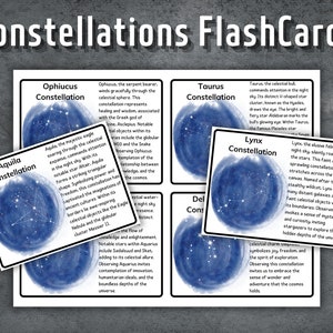 Cartes-éclair Constellations, Cartes-éclair préscolaire, Cartes Montessori imprimables, Enseignement à domicile, Cartes de nomenclature, Matériel pédagogique
