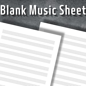 Blank Music Sheet, Music Sheet, Blank Music Paper, Blank Sheet Music, Printable Sheet Music, Instant Download