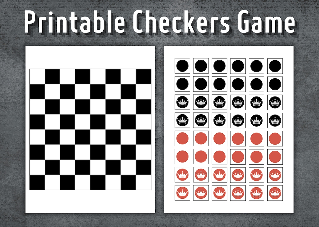 Checkers Game, Printable Checkers Game, Draught Board, Draughts Game, 8 ...