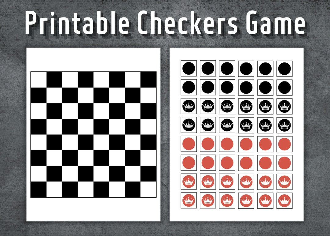 Checkers Game, Printable Checkers Game, Draught Board, Draughts Game, 8 ...