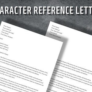 Carta de referencia personal, carta de apoyo, carta de recomendación, carta de referencia profesional, carta editable, descarga instantánea
